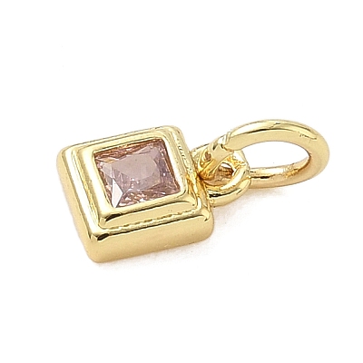 Brass Pave Cubic Zirconia Pendants KK-K368-13G-01-1