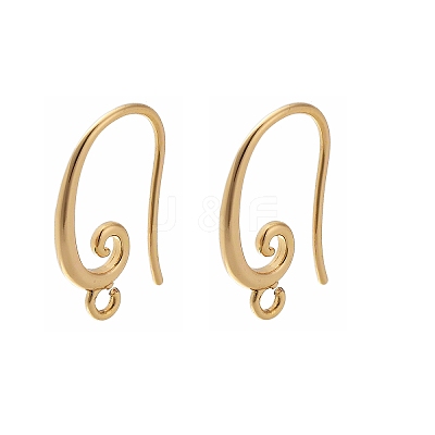 Brass Earring Hooks KK-G516-02G-1