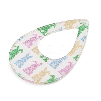 Printed Transparent Acrylic Pendants FIND-K017-15B-02-1
