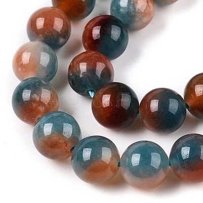Dyed Natural White Jade Beads Strands G-T138-10mm-210-5-1
