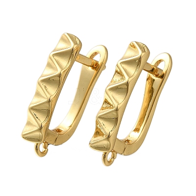 Rack Plating Brass Hoop Earring Findings EJEW-H143-03G-1