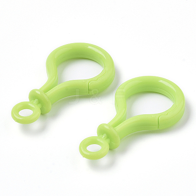 Opaque Solid Color Bulb Shaped Plastic Push Gate Snap Keychain Clasp Findings LS-KY-T021-01F-1