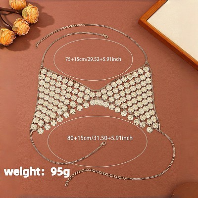 Iron Coin Woven Chest Body Chains for Sexy Bikini WG065A6-01-1