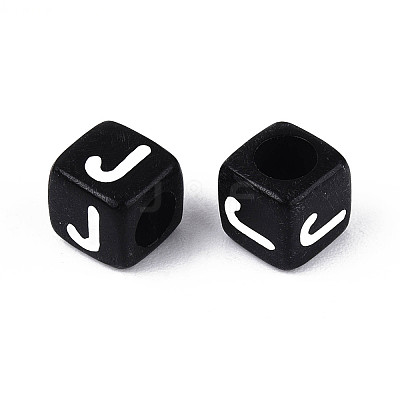 Initial Acrylic Horizontal Hole Beads OACR-ZX006-35J-1