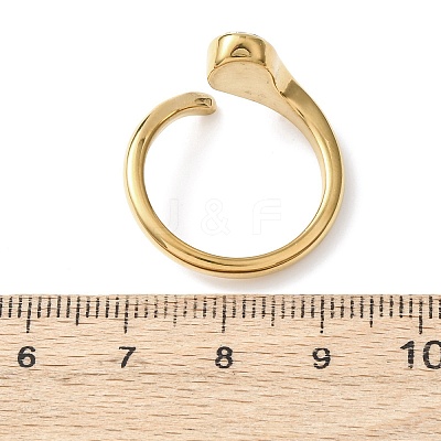 304 Stainless Steel Glass Cuff Open Rings RJEW-P177-02A-G-1