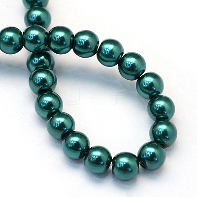 Baking Paint Pearlized Glass Pearl Round Bead Strands X-HY-Q003-10mm-79-1