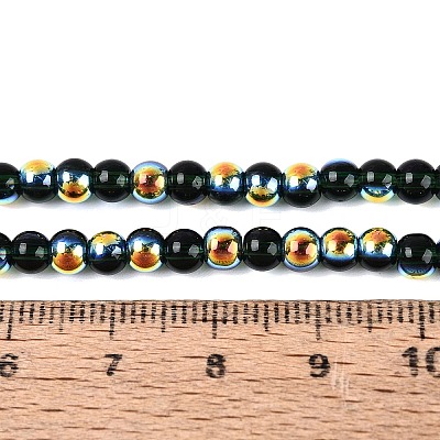 Electroplate Transparent Glass Beads Strands EGLA-Q132-4MM-A14-1