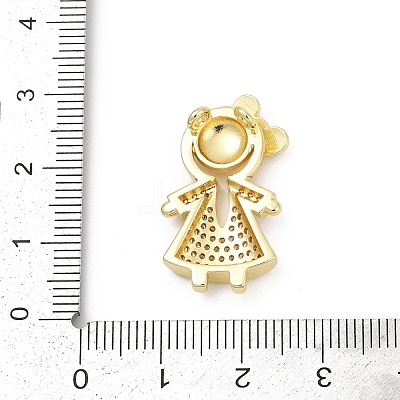 Brass Micro Pave Cubic Zirconia Pendants KK-D317-104G-1