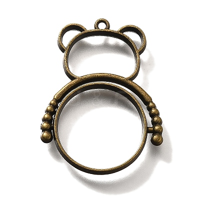 Alloy Open Back Bezel Pendants PALLOY-I223-09AB-1