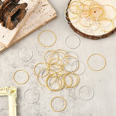 120Pcs 2 Styles 2 Colors Brass Linking Rings KK-YW0003-98-1