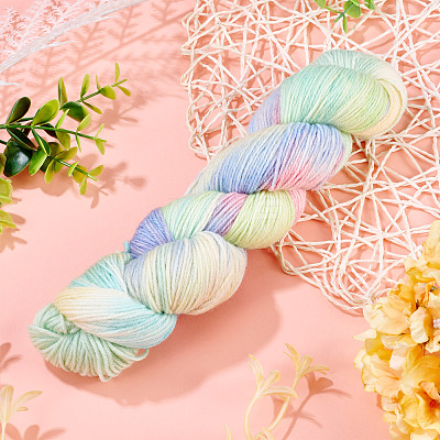 1 Skein Gradient Segment Dyed 80% Wool 20% Acrylic Blended Yarn OCOR-TA0003-02D-1