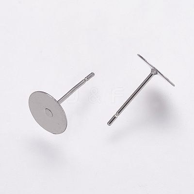 Non-Tarnish 304 Stainless Steel Stud Earring Settings X-STAS-K146-009-8mm-1