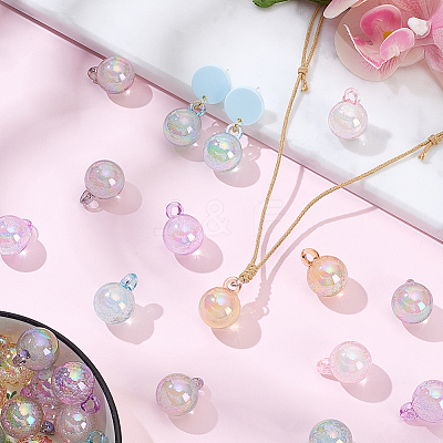 50Pcs 5 Colors Transparent Acrylic Pendants MACR-SP0002-39-1