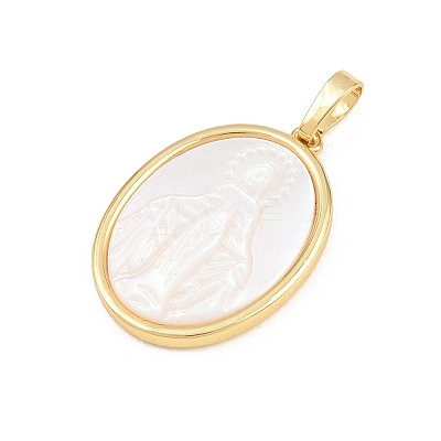 Brass with White Shell Pendants SH-CBA56CE-08G-04-1