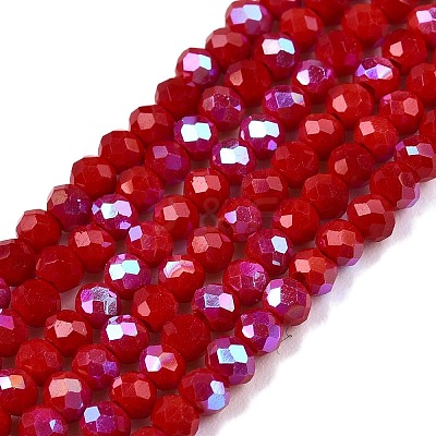 Electroplate Opaque Solid Color Glass Beads Strands LS-EGLA-A044-P2mm-L02-1