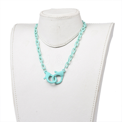 Personalized ABS Plastic Cable Chain Necklaces NJEW-JN02849-03-1