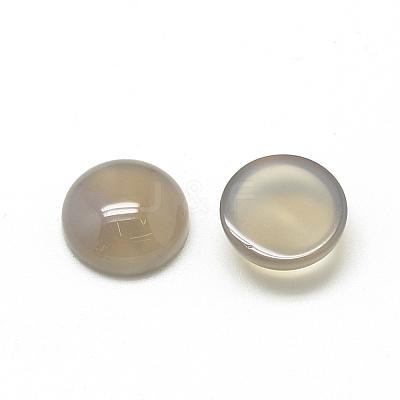 Natural Gray Agate Cabochons G-R416-10mm-15-1
