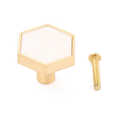 Hexagon with Marble Pattern Brass Box Handles & Knobs DIY-P054-C02-1