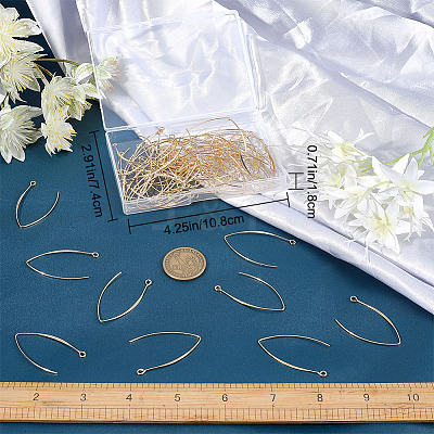 80Pcs Brass Earring Hooks KK-CN0002-32-1