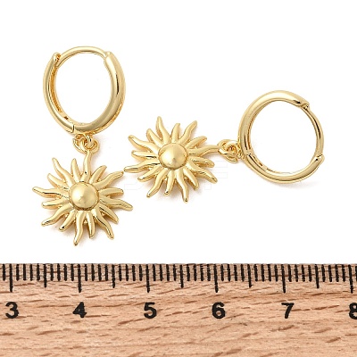 Sun Brass Hoop Earrings EJEW-H180-30A-G-1