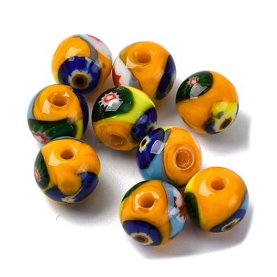 Handmade Millefiori Lampwork Beads LAMP-R003-02A-09-1