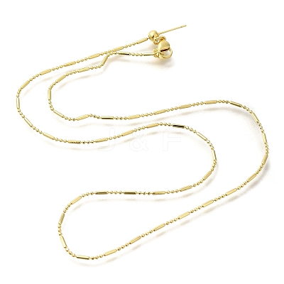 Rack Plating Brass Column & Ball Link Chain Necklaces MAK-L042-06G-1