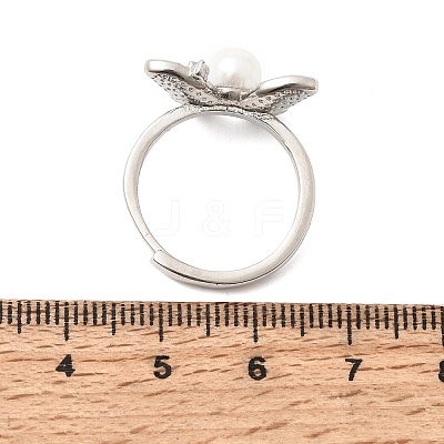 Adjustable Brass Micro Pave Cubic Zirconia Enamel Finger Rings CU-CBABA66-07A-P-1