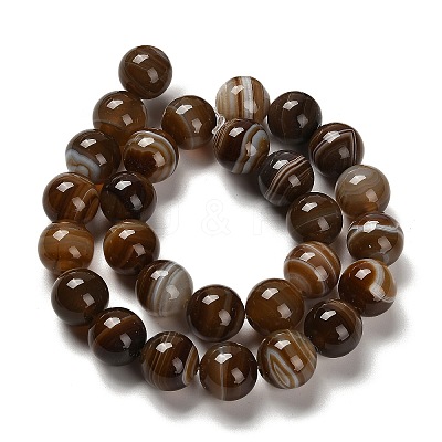 Dyed Natural Banded Agate Beads Strands G-G175-A08-01-1