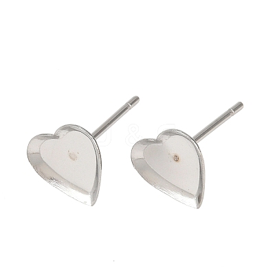Tarnish Resistant Earring Cabochon Settings 304 Stainless Steel Ear Studs Blank Settings STAS-Q170-12-1