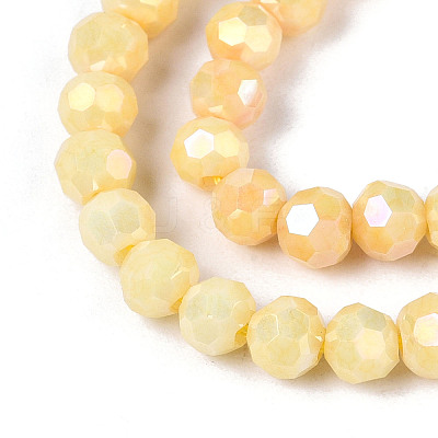 Anti-Tarnish Electroplate Glass Beads Strands EGLA-T021-4mm-15-05-1