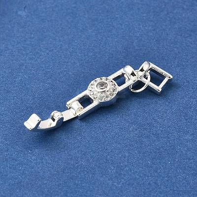 Brass Micro Pave Clear Cubic Zirconia Fold Over Clasps KK-R222-04S-1