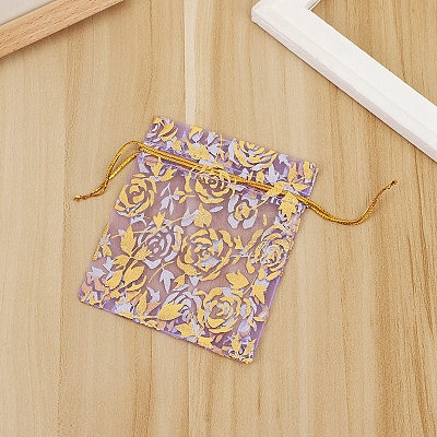 Rectangle Organza Drawstring Gift Bags PAAG-PW0012-15C-03C-1