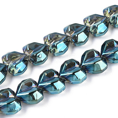 Electroplate Transparent Glass Beads Strands EGLA-B012-AB18-1