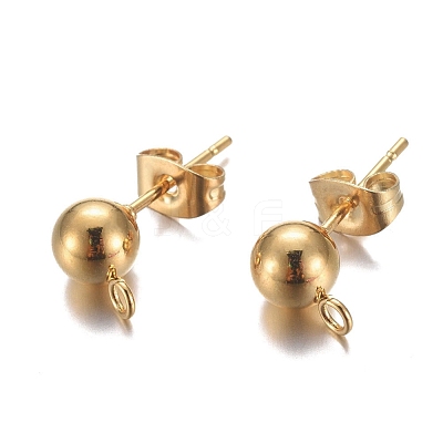 304 Stainless Steel Stud Earring Findings STAS-P148-07G-B-1