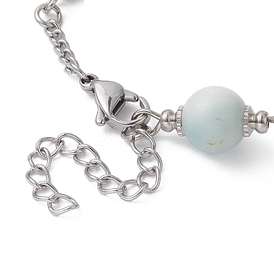 4Pcs 4 Style Natural Flower Amazonite & Synthetic Turquoise Beaded Link Chain Bracelets Set BJEW-JB09518-1