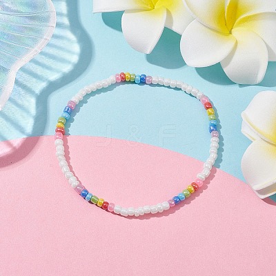 Glass Seed Beaded Stretch Bracelets BJEW-JB09975-02-1