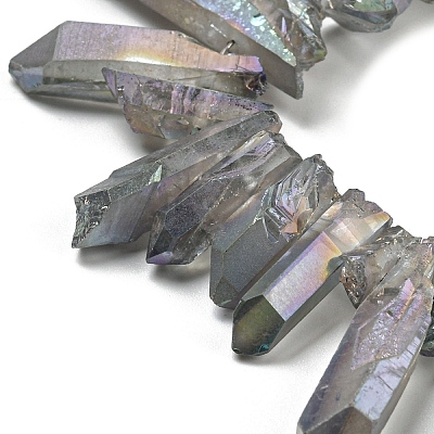 Electroplated Natural Quartz Crystal Beads Strands G-A142-03L-1