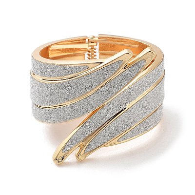 Sparkle Wings Wrap Alloy Cuff Bangles BJEW-C058-05G-02-1