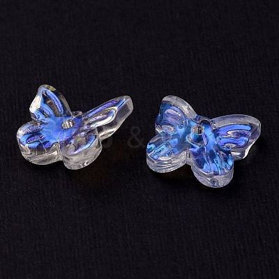 Transparent Spray Painted Glass Charms GLAA-YW0003-14-1