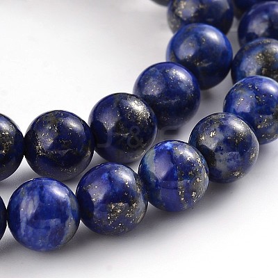 Natural Lapis Lazuli Round Bead Strands G-M230-02-8mm-1