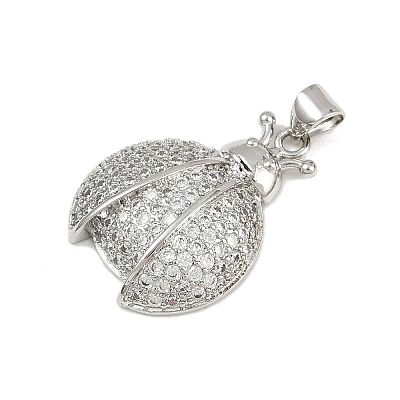 Brass Micro Pave Cubic Zirconia Pendants KK-P323-08P-1