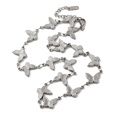 304 Stainless Steel Link Chain Necklaces NJEW-Q033-01A-P-1