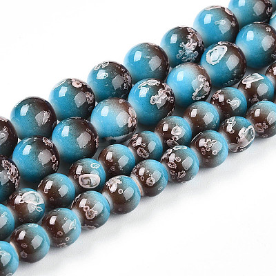 Baking Paint Glass Beads Strands DGLA-N008-10mm-07-1