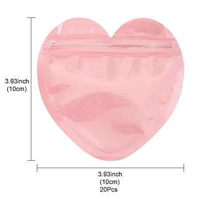 20Pcs Heart Shaped Plastic Packaging Yin-yang Resealable Bags OPP-FS0001-03-1