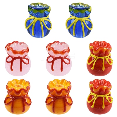 8Pcs 4 Colors Imitation Jade Glass Beads GLAA-YW0005-60-1
