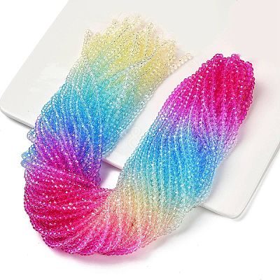 Transparent Painted Glass Beads Strands DGLA-A034-T4mm-A14-1