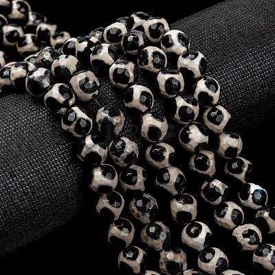 Tibetan Style Turtle Back Pattern dZi Beads G-H1453-1-1