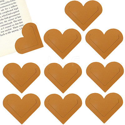 10Pcs PU Leather Heart Corner Protectors AJEW-CL0001-17A-1