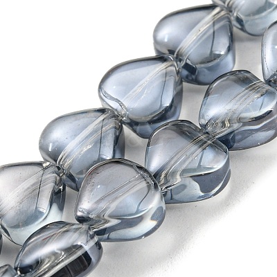 Pearl Luster Plated Electroplate Transparent Glass Beads Strands EGLA-G037-09A-PL01-1