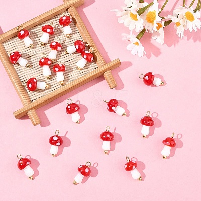 20Pcs Handmade Lampwork Pendants PALLOY-YW00077-1